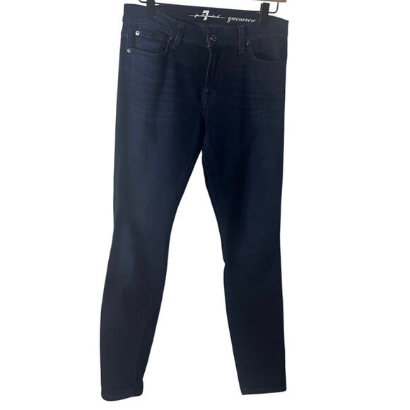 7FAM | Gwenevere Skinny Mid Rise Skinny Jeans | Dark Wash | Women’s Size 29 - Picture 3 of 9
